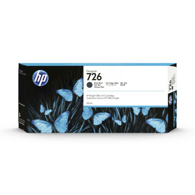 HP 726 Original Tinte matt schwarz Standardkapazität 300ml 1er-Pack mit Vivera Tinten