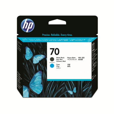 HP 70 Original Druckkopf matt schwarz und cyan Standardkapazität 1er-Pack